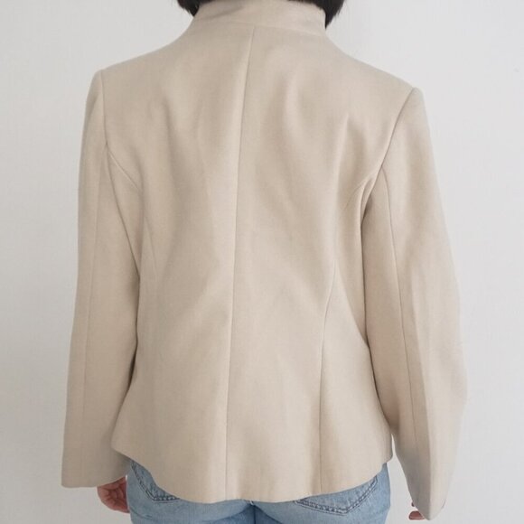 Fendi Moglia Beige Cashmere Fleece Zip Up Lightweight Blazer Jacket XXL - Picture 3 of 12